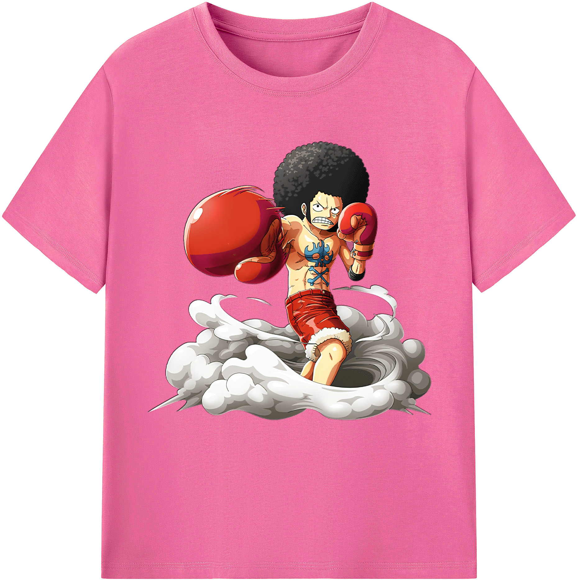 ワンピース モンキー・D・ルフィ ONE PIECE Monkey D. Luffy レディースカジュアルプリントTシャツ（綿100％）